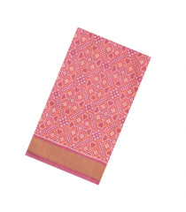 Dusty Pink Handloom Pochampally Ikat Silk Saree With Tie & Dye Motifs -IK0417