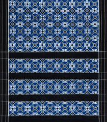 Blue Handwoven Orissa Cotton Saree With Tie & Dye Motifs-OR0899