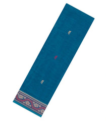 Cyan Handloom Kanchi Cotton Saree With Buttas-KC1780