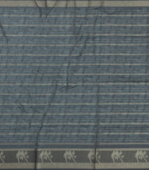 Cream Printed Synthetic Dola Silk Saree With Zari Stripes & Border-SY0003