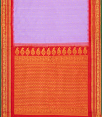 Lavender Handloom Gadwal Silk Saree With Buttas & Contrast Border-GA0432
