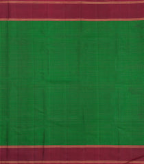 Green Handloom Kanchipuram Silk Saree With Zari Checks & Buttas-KA15737