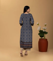 Indigo Printed Kurta-KR0855