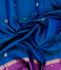 Blue Handloom Soft Silk Saree With Annam Buttas-SO4675