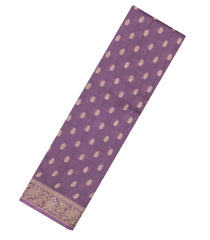 Lilac Woven Tussar Silk Saree With Floral Buttas-TU3424