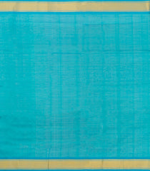 Cyan & Blue Handloom Silk Cotton Saree With Checks & Contrast Border-SC4459