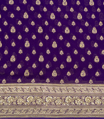 Violet Woven Banarasi Khaddi Georgette Silk Saree With Embroidered Border-BE1960