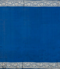 Blue Woven Dupion Silk Saree With Floral Buttas-DS0567