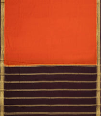 Red Woven Mysore Silk Saree With Contrast Zari Border-MS3586