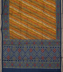 Mustard Woven Art Chanderi Saree With Printed Floral Motifs-BL3973