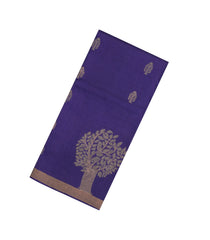 Purple Handloom Tussar Silk Saree With Floral Buttas-TU3564