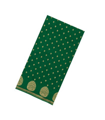 Green Handloom Banarasi Khaddi Georgette Silk Saree With Floral Motifs-BE1810