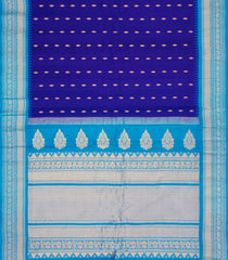 Blue Handloom Gadwal SICO Saree With Cotton Body & Silk Border-GA0385