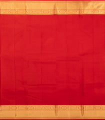 Red Handloom Kanchipuram Silk Saree With Floral Vine Motifs-KA14770