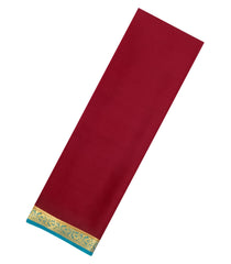 Maroon Woven Mysore Silk Saree With Contrast Zari Border-MS3813