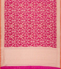 Dark Peach Handloom Organza Satin Soft Silk Saree With Floral Motifs-SO4130