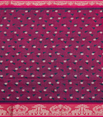 Dark Grey Printed Synthetics Dola With Zari Butta & Zari Border -BL5223