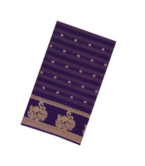 Violet Printed Synthetics Dola Saree Zari Stripes & Buttas-BL5284
