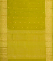 Lime Green Kanchipuram Silk Saree With Floral Zari Buttas-KA14917