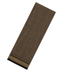 Dark Beige Woven Chirala Cotton Saree With Contrast Border-CR1397