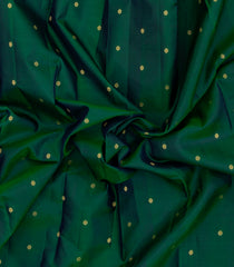 Dark Green Woven Pure Silk Saree With Buttas & Contrast Border-KA15621
