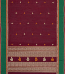 Crimson Handloom Village Cotton Saree With Buttas-VC1664