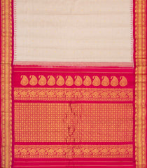 Cream Handloom Gadwal SICO Saree With Cotton Body & Silk Border-GA0365