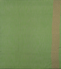 Green Woven Art Linen Saree With Flower Motifs-BL5653