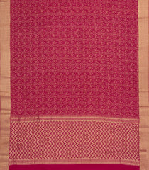 Crimson Woven Mysore Silk Saree With Floral Vine Motifs & Zari Border-MS3267