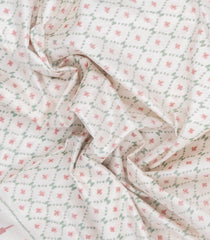 White Handloom Rajkot Patola Silk Saree With Ikat Floral Motifs-IK0476