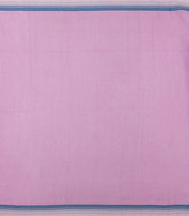 Pink & Grey Handwoven Bengal Cotton Saree With Stripes-BG1525