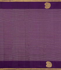 Dark Purple Handloom Kanchipuram Silk Saree With Zari Stripes-KA15281