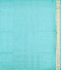 Turquoise Woven Pure Organza Silk Saree With Floral Zari Buttas-KS1093