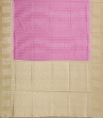 Bubblegum Pink Woven Blended Aura Saree With Zari Stripes & Zari Border-BL5795