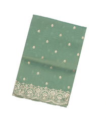 Aquamarine Woven Viscose Saree With Floral Embroidery