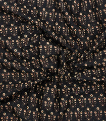 Black Printed Jaipur Cotton Saree With Floral Motifs-JC1723