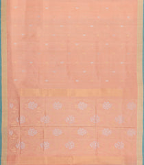 Peach Handloom Uppada Silk Saree With Meena Buttas-UP0423