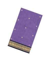 Lavender Handloom Soft Silk Cotton Saree With Zari Stripes-SC4376