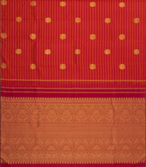 Crimson Handloom Kanchipuram Silk Saree With Stripes & Buttas-KA14853
