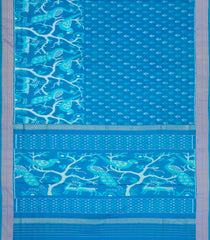 Sky Blue Handloom Pochampally Ikat Silk Saree With Tie & Dye Motifs -IK0424