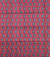Dark Grey Handloom Tussar Silk Saree With Stripes & Printed Motifs-TU3442