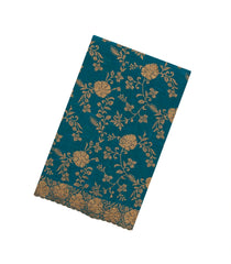 Cyan Woven Art Crushed Georgette Saree With Embroidered Floral Motifs-BL4969