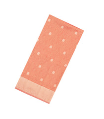 Peach Woven Art Dupion Tissue Saree With Floral Zari Motifs-BL5836