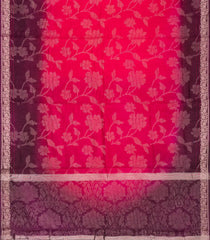 Hot Pink Woven Art Dola Silk Saree With Floral Vine Motifs-BL4265