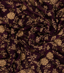 Lilac Woven Art Crushed Georgette Saree With Embroidered Floral Motifs-BL4967