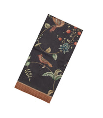 BLack Printed Tussar Silk Saree With Kalamkari Motifs-TU3600