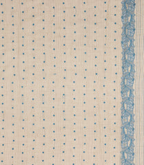 Taupe Woven Synthetic Dupion Saree With Blue Floral Buttas-BL5047