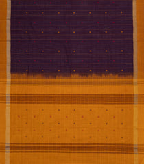 Burgundy Woven Rasipuram Cotton Saree With Stripes & Buttas-RA2635