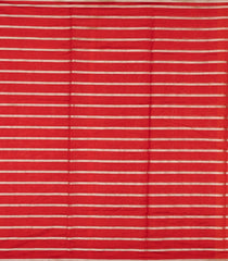Red Handloom Chanderi Silk Cotton Saree With Zari Stripes-CC1326