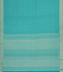 Turquoise Woven Mysore Silk Saree With Crepe Brocade-MS3345